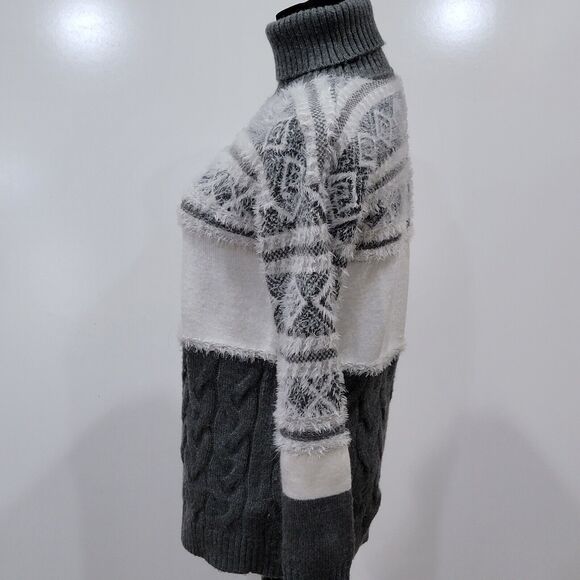 Coco Y Club Cable Knit Fair Isle Sweater Small Cottagecore Boho Minimalist Ski - Picture 7 of 9